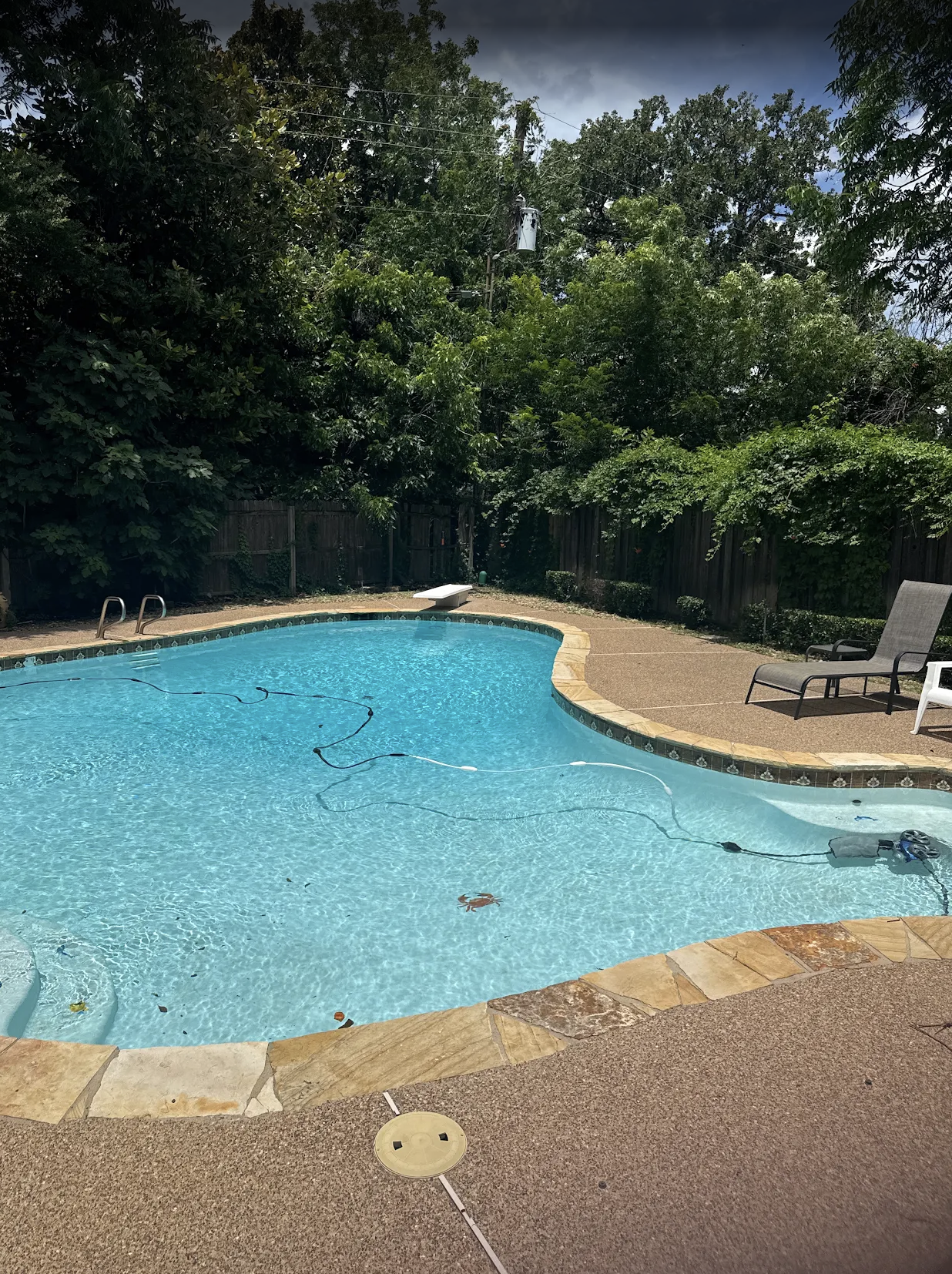 Backyard pool serviced by Buff Pools, shared in Cristina's Google review