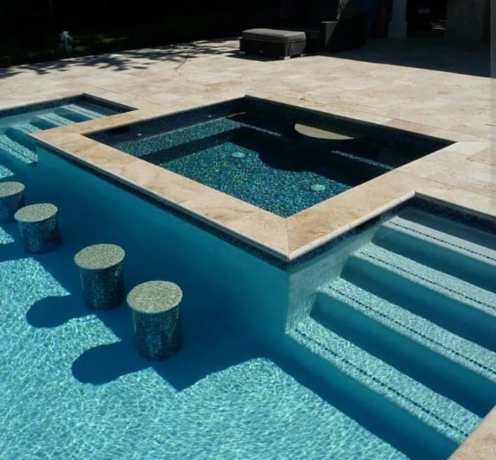 Residential pool maintained on a weekly Buff Pools route